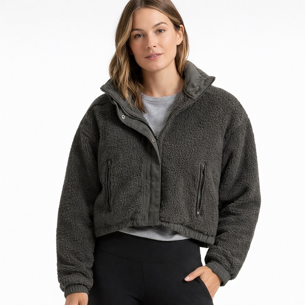 Vuori Charcoal Gray Teddy Jacket